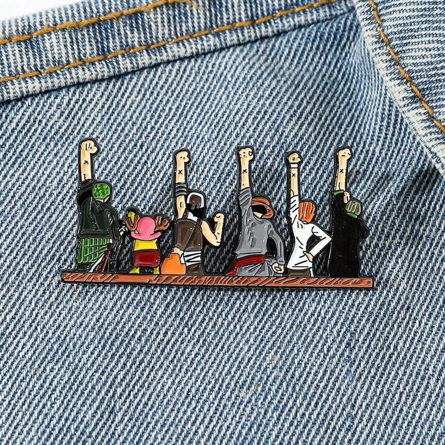 ONE PIECE 1 Pc Adventure Cartoon Character Brooch Handsome Enamel Pin Backpack Clothes Jewelry Metal Badge Accessories Gift For Friends Pin For Clothes Bag Charm School