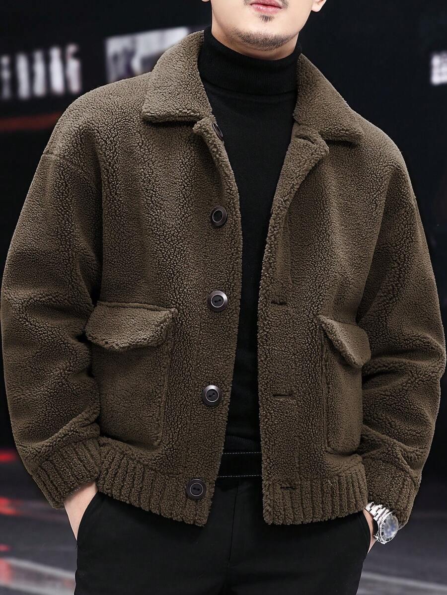 BONNY MAX New 2-In-1 Men's Fluffy Jacket, Chinese Haining Short Casual Bomber, Reversible Coat