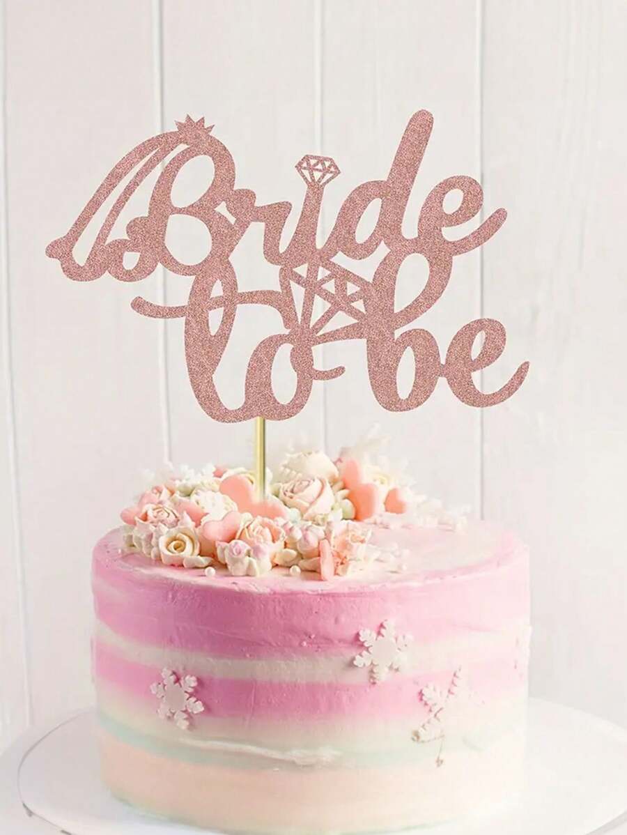 1 Peça Brilhante "Noiva a Ser" Véu de Tule Coroa com Coração de Diamante Enfeite de Bolo de Casamento, Adequado para Chá de Panela, Casamento, Festa, Decoração de Sobremesa de Feriado, Decoração de Bolo de Aniversário