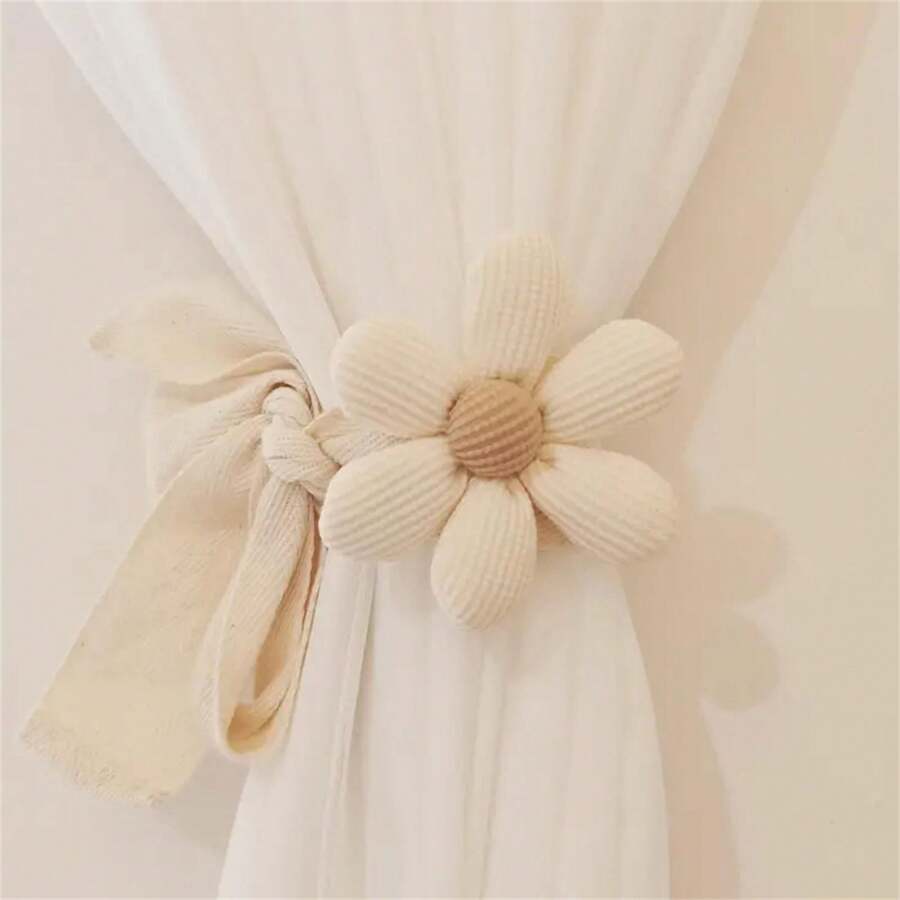 1 pieza Cortina con lazada 3D floral linda - Decoración colgante minimalista y de moda para dormitorio y sala de estar