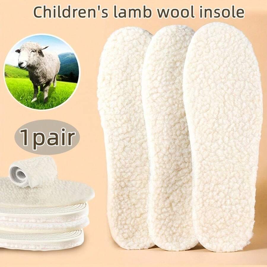 1 Pair Of Wool Warm And Heated Insoles, Winter Shoes Warm And Thick Artificial Cashmere Insoles, Snow Boots Warm Pad