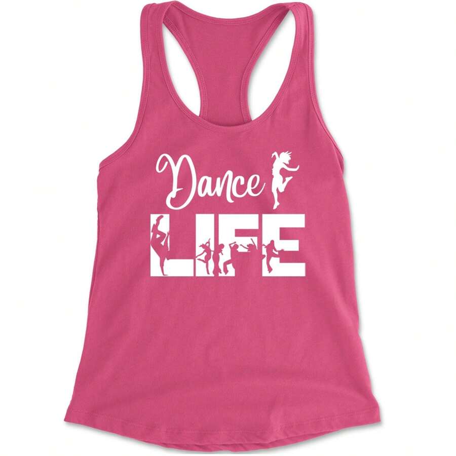 Dance Life Silhouette Dancers Racerback Tank Top For Women
