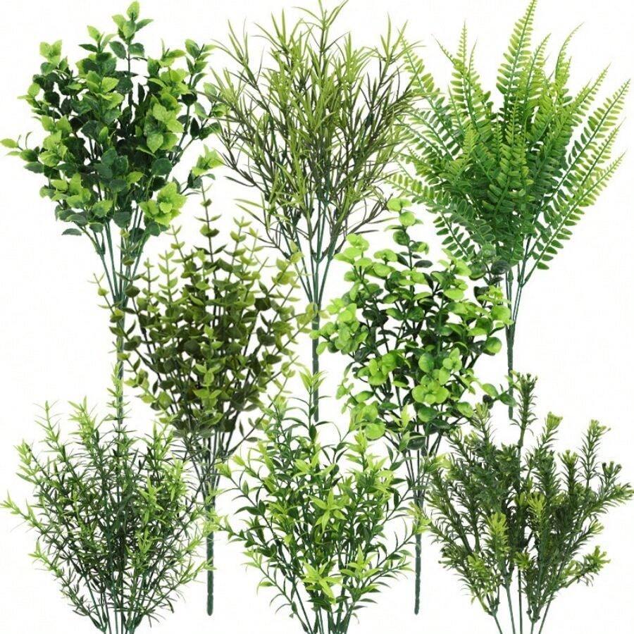Bouquet d'eucalyptus de simulation, Eucalyptus en rotin DIY Décoration de maison Mariage Layout de scène intérieure/extérieure, Décoration de jardin, Plante d'extérieur, Jardinage, Fleurs artificielles