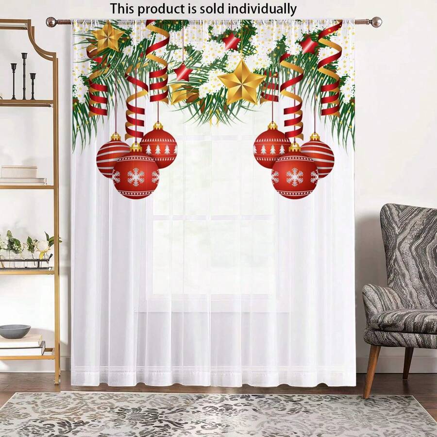 1 pièce Rideau décoratif de Noël - Ajoute une atmosphère festive des fêtes !