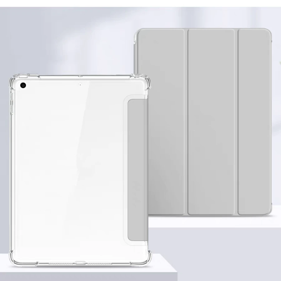 1pc Transparent Pen Slot 3-Fold Tablet Cover Compatible With IPad Mini 4, IPad Air 10.5-Inch 2019, IPad Pro 12.9-Inch 2020