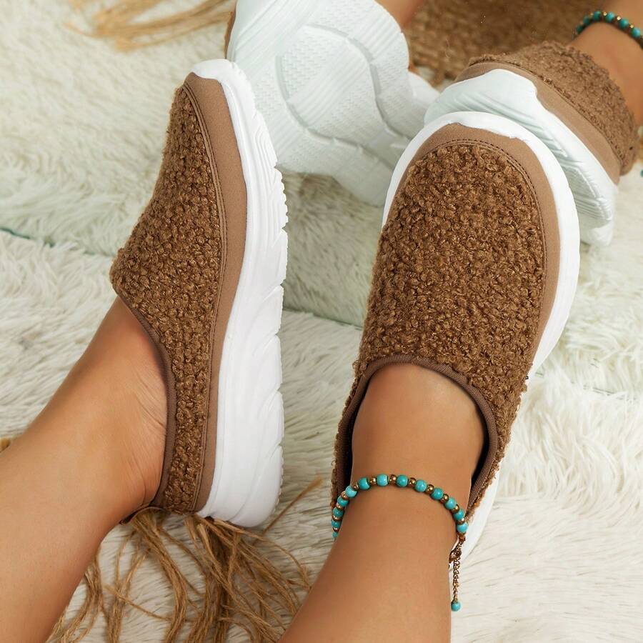 Zapatillas deportivas casuales con calentador de grafeno y suela extra ancha y gruesa para otoño/invierno 2024