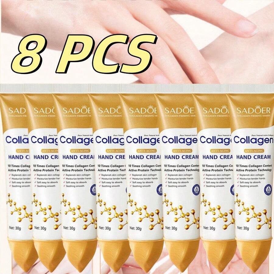 SADOER 4 peças/8 peças/20 peças/30 peças Creme Hidratante Anti-Rugas de Colágeno, Hidrata e Suaviza a Pele, Prevenindo Ressecamento e Rachaduras