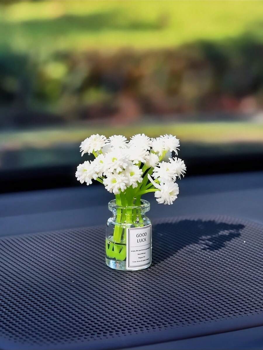 Mini Simulation Star Vase Car Decoration Ornaments Car Center Console Decoration Gadgets