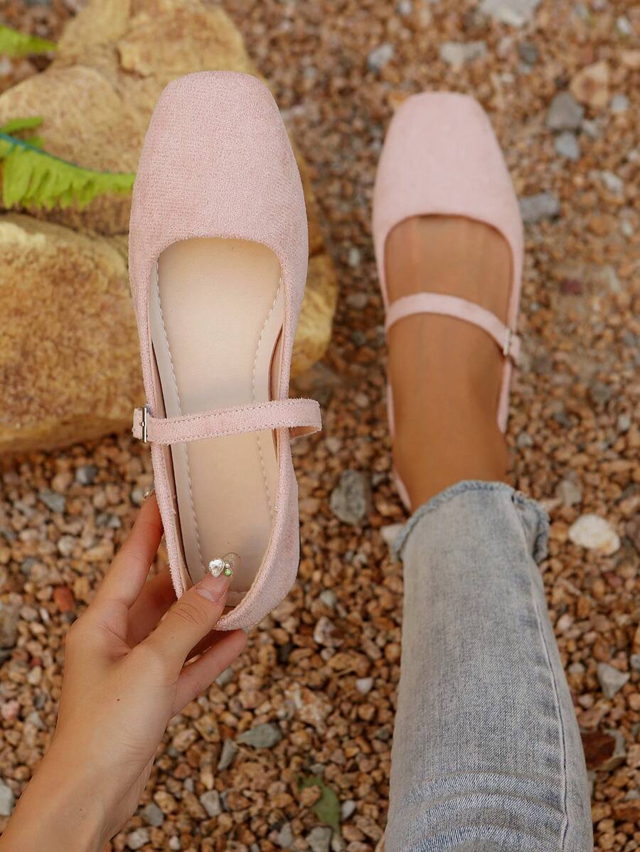 French Retro Flat Sandals, Strap Fairy Style Granny Shoes, New Spring Square Toe Slip-On Flats