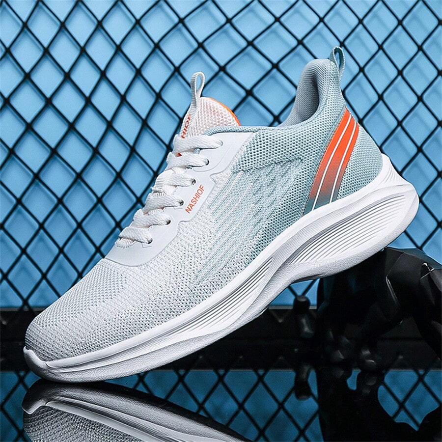 Men's New Breathable Mesh Deodorizing Athletic Sneakers, Casual Soft Sole Running Shoes