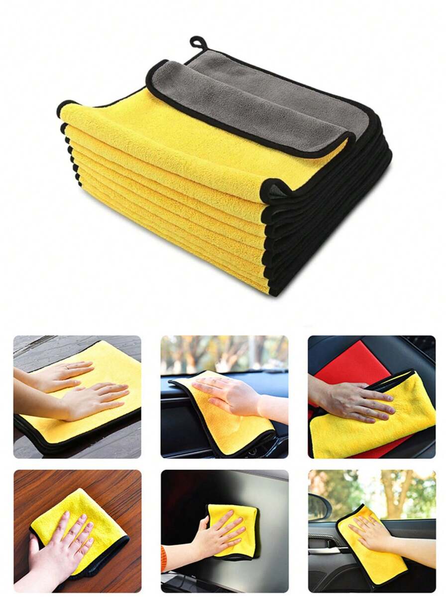 5 Packs Thickened Car Wash Microfiber Towel Car Cleaning And Drying Cloth Car Care Cloth Details Car Wash Towel 30 Cm * 30 Cm Household Rag Multi-Functional Car Wash Towel Does Not Shed Lint And Leaves No Marks Special Cleaning Towel Car Absorbent Cloth Car Wash Cleaning Supplies Home Cleaning Fast Dry Absorbent Sponge Set - Kitchen, Bathroom, Home, Household Supplier,Garden Tools
