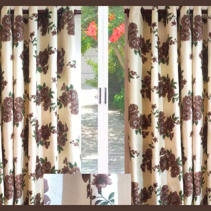CORTINA QUARTO SALA ESTAMPAS FLORIDAS 1,70 x 2,80m