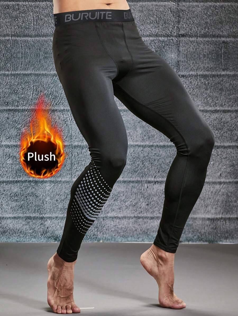 BURUITE Boyfriend Style Men's Thermal Pants, Thermal Lined, Thick, Elastic, Skinny, Winter Sports Base Layer Leggings