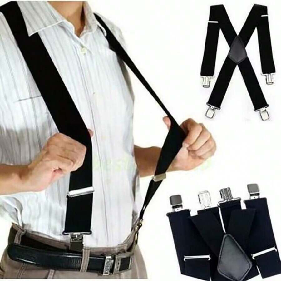 1 pieza Tirantes elásticos de alta calidad de 3.5CM para hombres adultos, tipo X, ajustables, aptos para adolescentes, uso casual, al aire libre, atlético, vacaciones, viajes, graduación, cumpleaños y uso diario