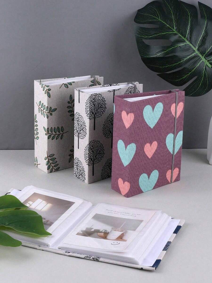1pc Creative 6" Fabric Photo Album With Drawstring Closure, Multi-Functional 100 Pockets Memory Holder, Suitable For Family, Couples And Holiday/Graduation Photo Collection,Back To School,School Supplies