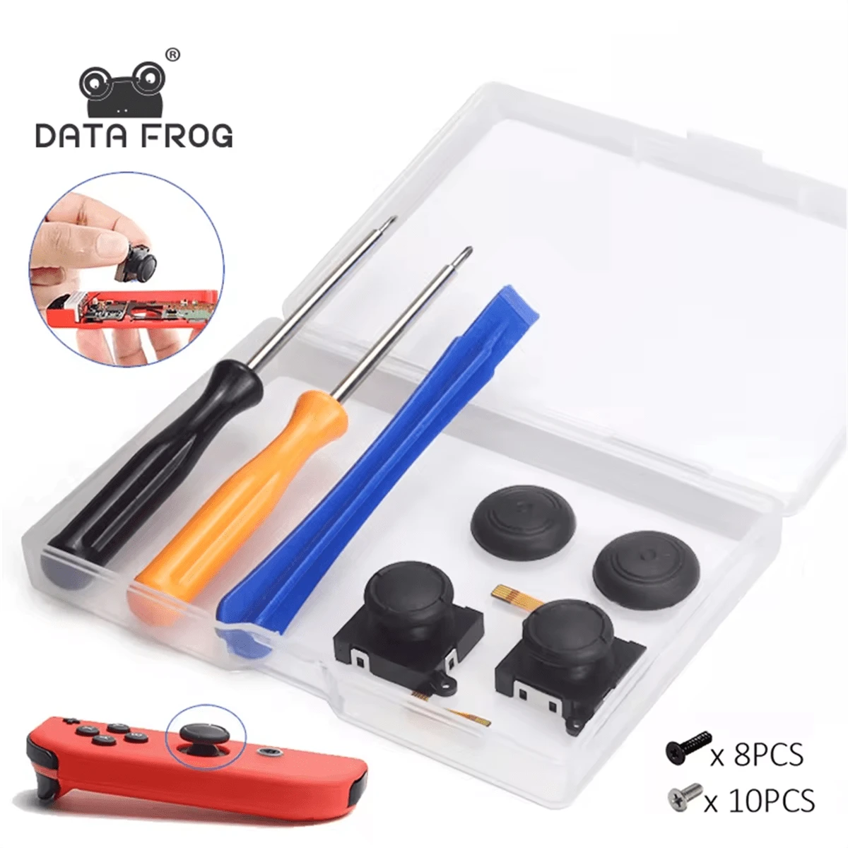DATA FROG 3D Analog Joystick Thumb Stick Compatible Switch Joy Pad Replacement Repair Kit Tool Compatible With Switch Lite