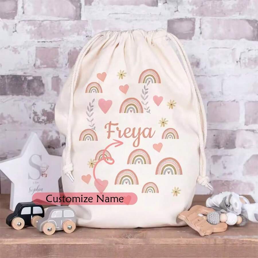 Gepersonaliseerde naam Regenboog speelgoedzak Magische eenhoorn Verjaardagsfeest Kerstmis Geslacht onthullen cadeau Cadeauzak Slaapkamer opbergruimte Verkleedtas, Halloween, Halloween decoratie