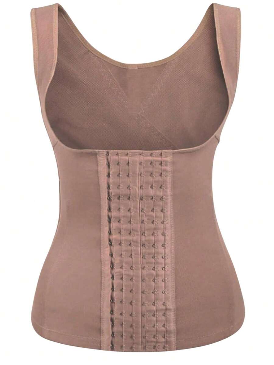 Chaleco/Camiseta faja entrenador de cintura, esconde el vientre y gorditos bajo el brazo, diseño de reloj de arena con ganchos ajustables