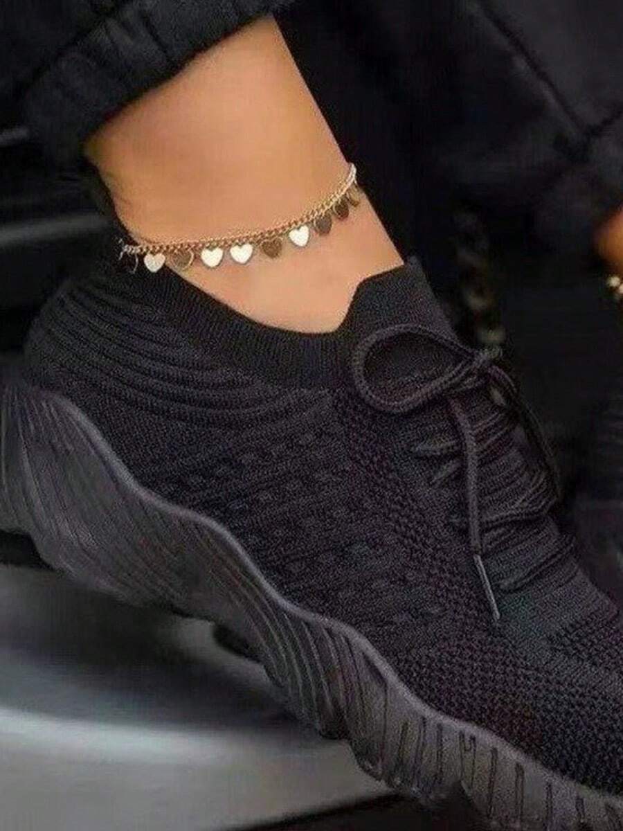 Zapatos De Malla Transpirable De Mujer De Moda, Zapatos Suaves Y Cómodos Tejidos Voladores, Zapatillas Deportivas Casuales Versátiles Al Aire Libre Para Mamá, Zapatos Para Correr