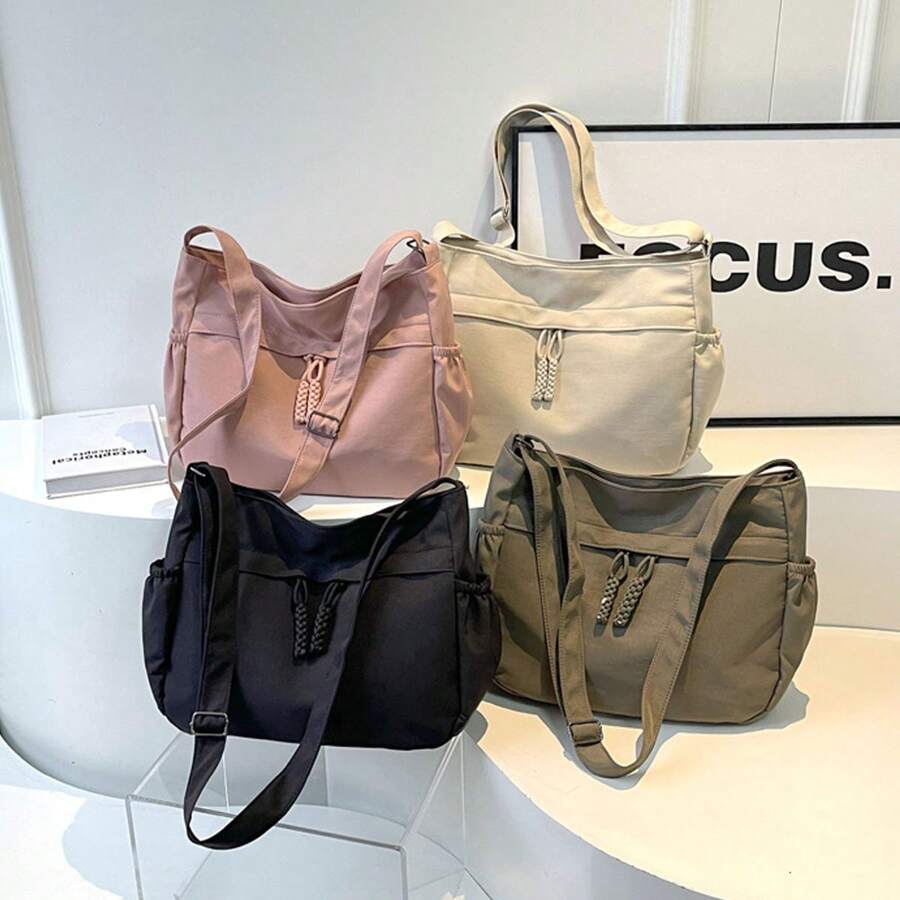 New Women's Canvas Bag, Large Capacity Tote Bag, High-End Feel, Underarm Bag, New Makeup Bag, Niche Crossbody Bag The Shoulder Bag