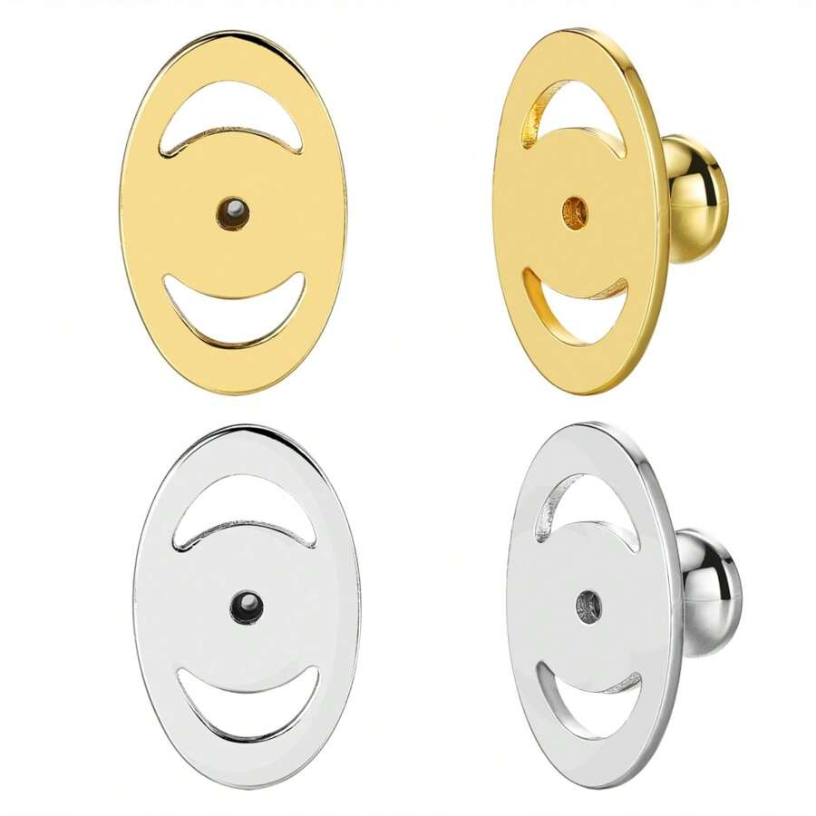 Earring Lifter Backs, Button Pierced Earring Backs For Droopy Ears Large Locking Earring Support Backings Replacements For Heavy Earrings Flat Earring Backers For Studs