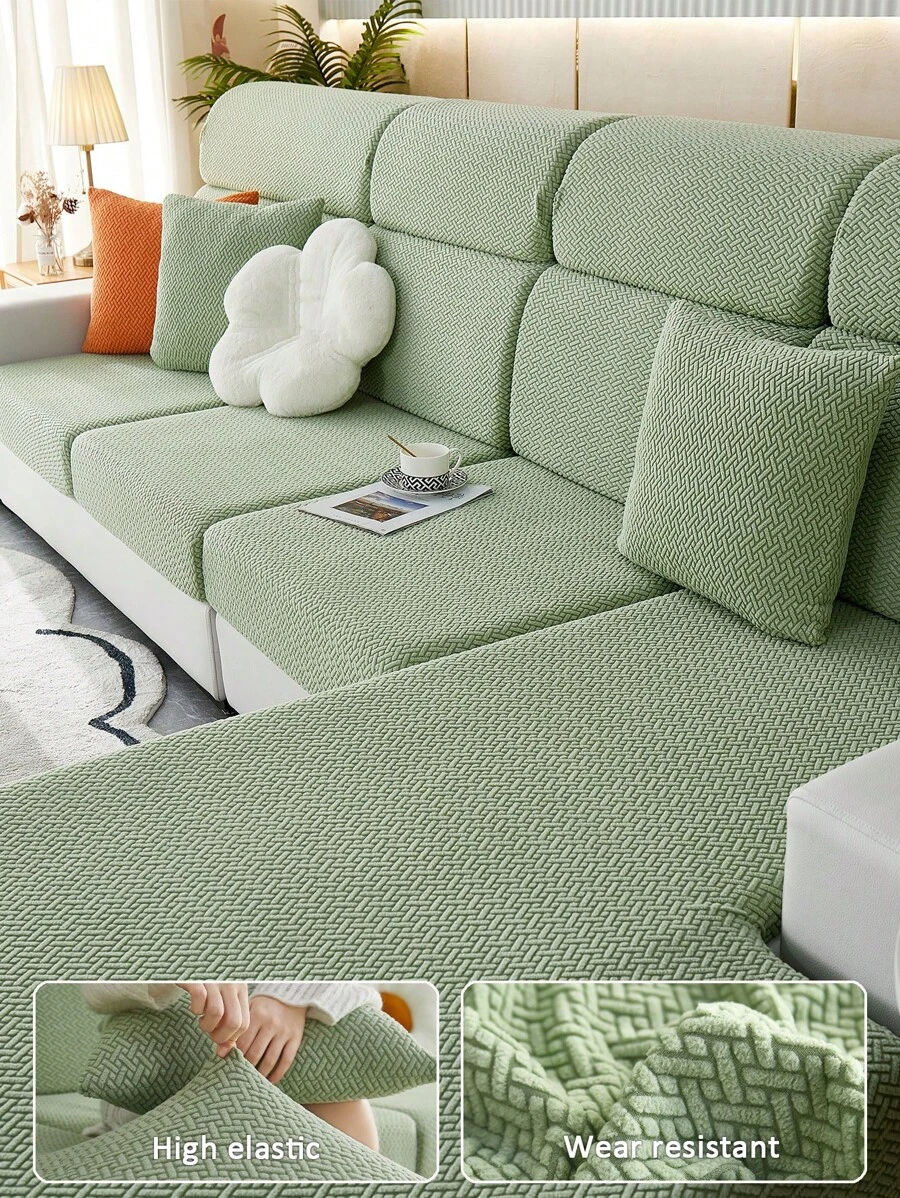 1PC Jacquard Elastic Sofa Cushion Cover Santi-Dirty Modern Couch Cover Slipcovers Simple Style Sofas Set For Living Room Bedroom Outdoor Sofa Protective Cover L Shape Sofa Cover Combination Chaise Longue Sectional Couch Cover Cushion Covers Home Decoration Seats Sofa Universal All Seasons