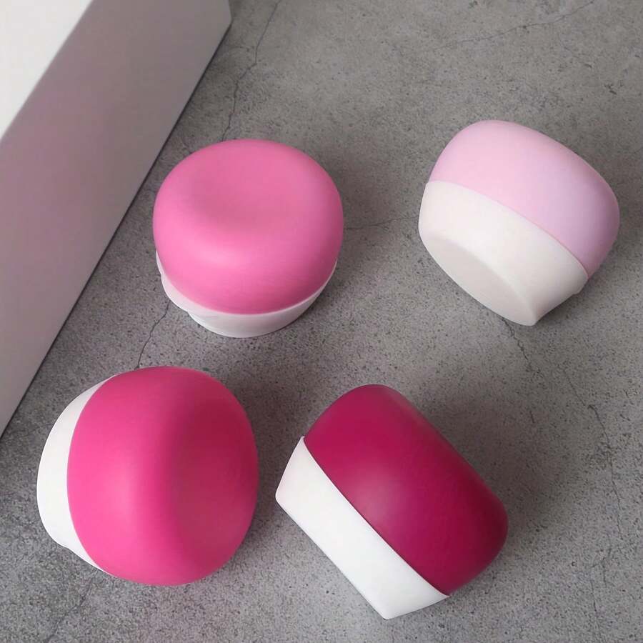 (4 Stücke) Reisebehälter für Toilettenartikel, Silikon-Cremetiegel, TSA-konform Reisegrößen-Behälter auslaufsicher Reisezubehör mit Deckel für Kosmetik Make-up Gesicht Körper Handcreme. Unerlässlich für Reisezeiten und Bootsausflüge