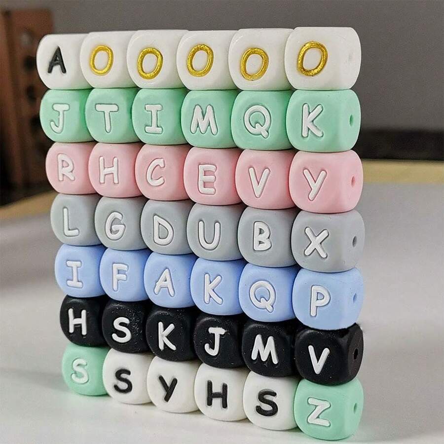 26 stuks 12 mm levendige gemengde siliconen letterkralen voor creatieve doe-het-zelf handgemaakte sieraden maken - perfect voor sleutelhangers, mobiele telefoonkettingen, armbanden en kettingen - duurzame, waterdichte en gemakkelijk te gebruiken sieradenbenodigdheden