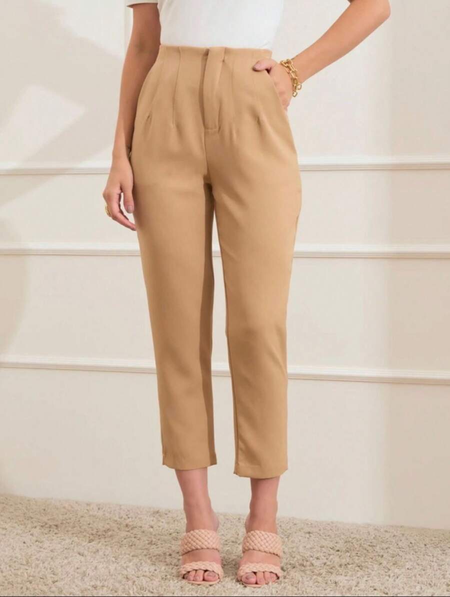 Calça Feminina Alfaiataria Skinny Reta Elegante e Casual Social