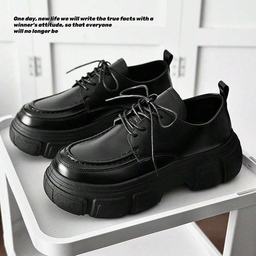 Nouveaux mocassins à semelle épaisse en PU doux pour hommes, derbies confortables, chaussures casual pour le bureau