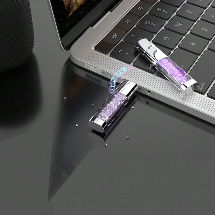 Mode Diamant Clé Usb 128gb Clé Usb Étanche 64gb Mémoire Bâton Mémoire Cel Usb 128gb Usb Cadeau Violet
