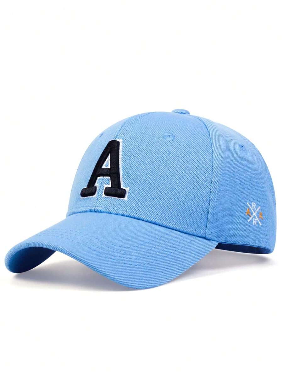 Men Letter A Embroidered Baseball Cap Outdoor Adjustable Sunscreen Leisure Hat Spring Autumn Travel Tourism Beach Vacation