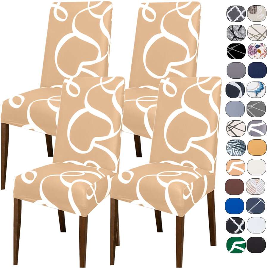 Kit 4 Capas de Cadeira Sala de Jantar Spandex Importado