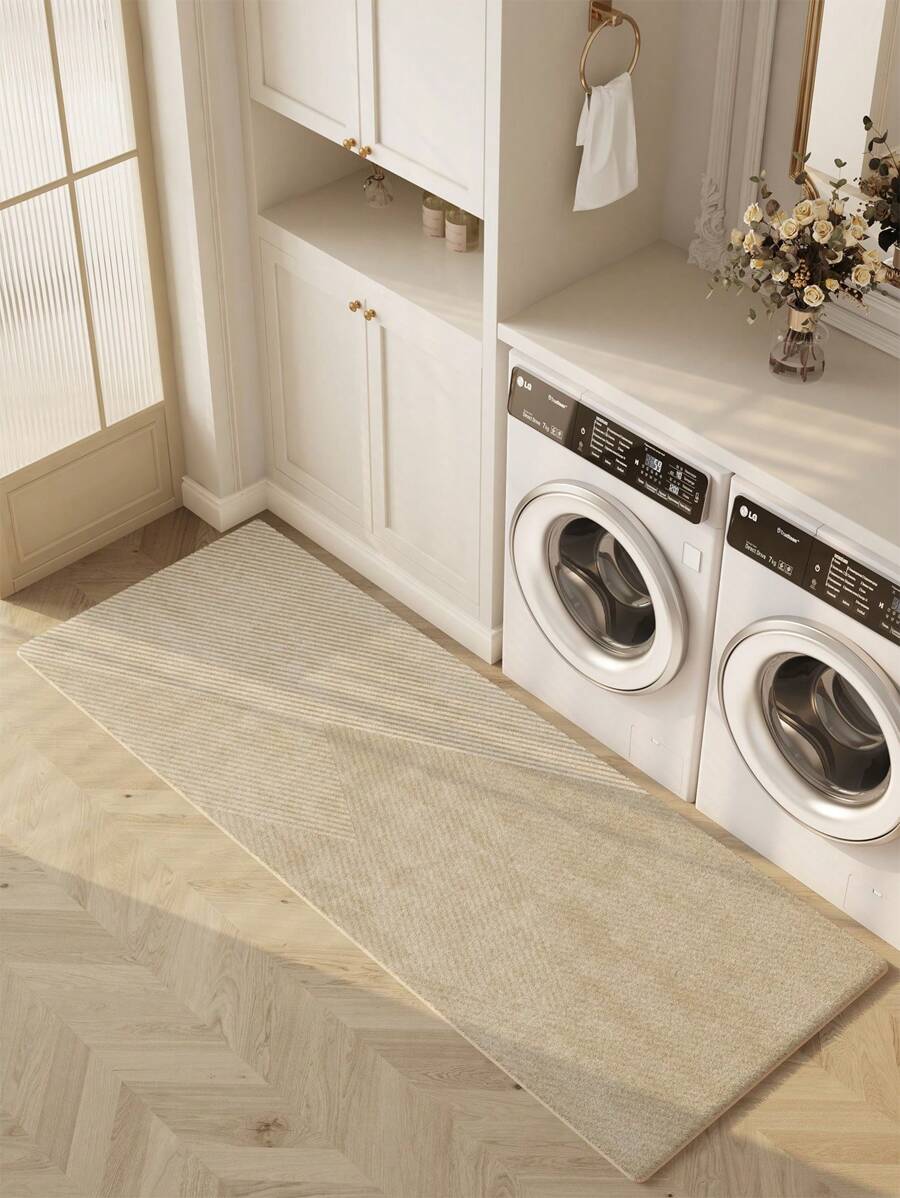 Tapis de sol à motif de lignes pour la décoration intérieure de la maison. Tapis antidérapant et anti-peluches, facile à nettoyer, résistant aux taches, pour la chambre à coucher, la salle de bain, la cuisine, la buanderie, le bureau de la maison, le salon.