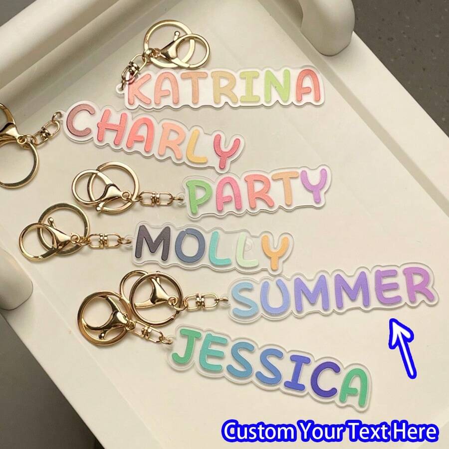 Breloc personalizat - Breloc personalizat, stil macaron colorat cu curcubeu drăguț, material acrilic adorabil, cadou surpriză pentru familie, prieteni sau copii