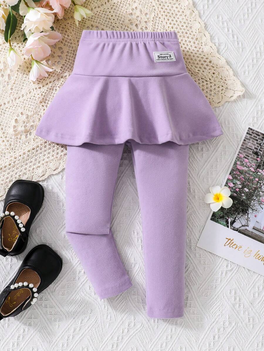 Gonnellina con pantaloncino interno imbottita termicamente per ragazza, adatta per l'autunno/inverno