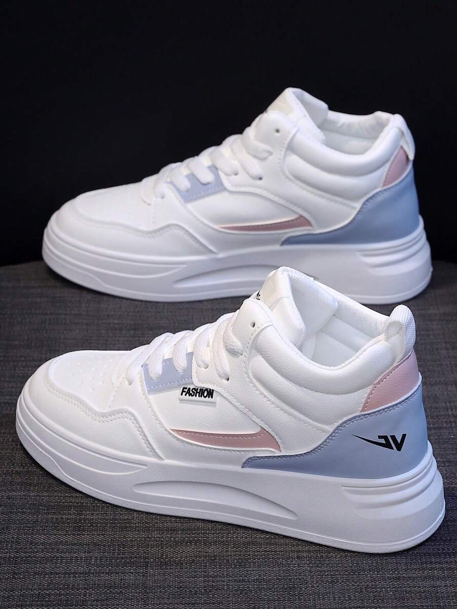 1pair Fashionable Women's Sporty Casual Sneakers, All-Match Style High-Top Boots For Students