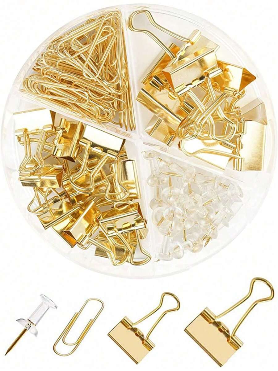 Set da 65 pezzi di fermagli per raccoglitori resistenti alla ruggine, graffette, puntine, organizer per cancelleria, colori macaron, per il ritorno a scuola, forniture scolastiche
