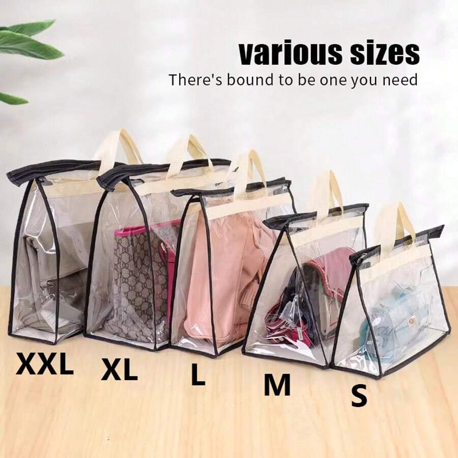 1 pieza Bolsa de almacenamiento colgante para armario, bolsa transparente a prueba de polvo y transpirable de PVC, bolsa para prendas de vestir, organizador de carteras