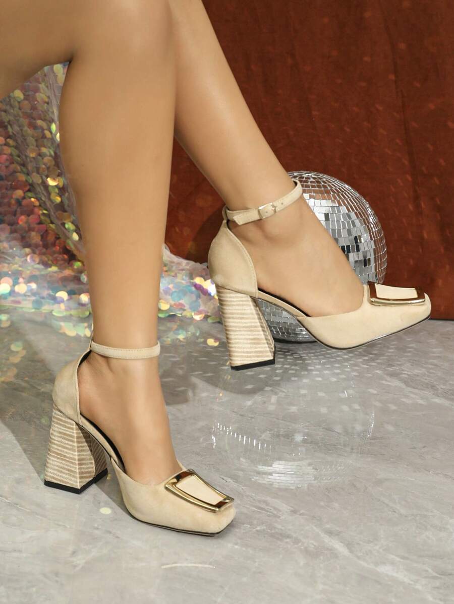 Zapatos de tacón de aguja bajo ocos de moda para mujer, zapatos casuales para el Día de San Valentín