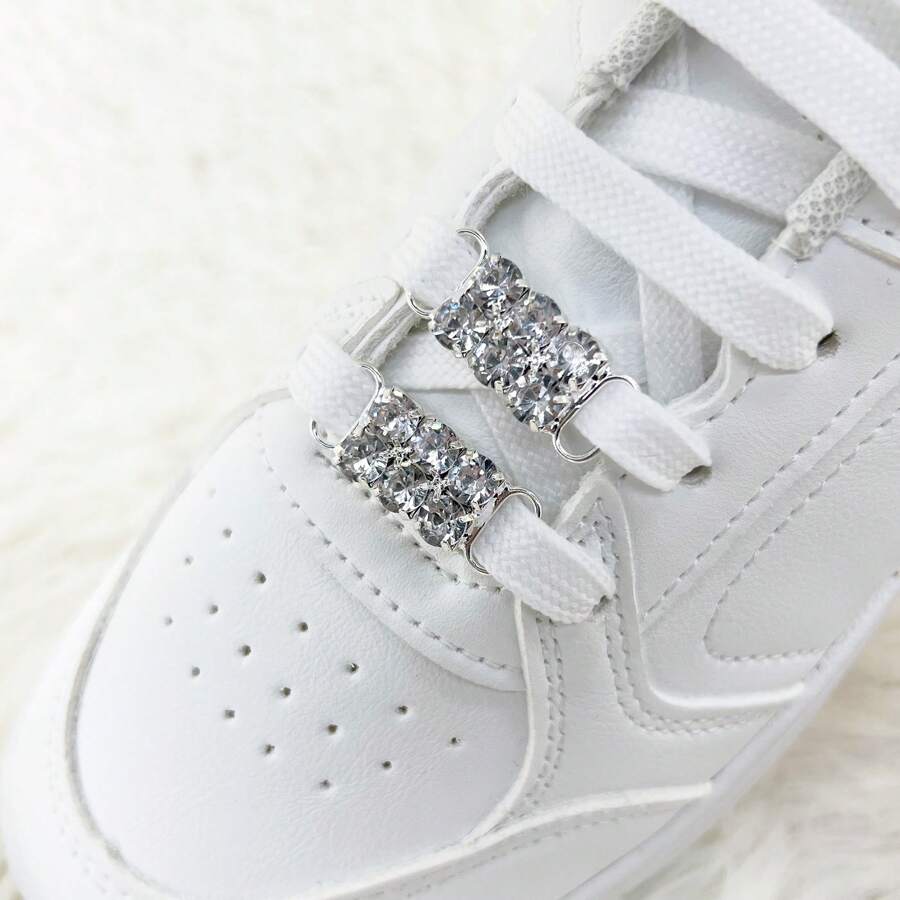 2 Peças Elegante Decoração de Sapato em Liga Oca com Brilhantes Rhinestones e Pérolas Falsas, Adequado para Botas e Tênis, Acessórios de Sapatos Fofos para a Primavera e Verão