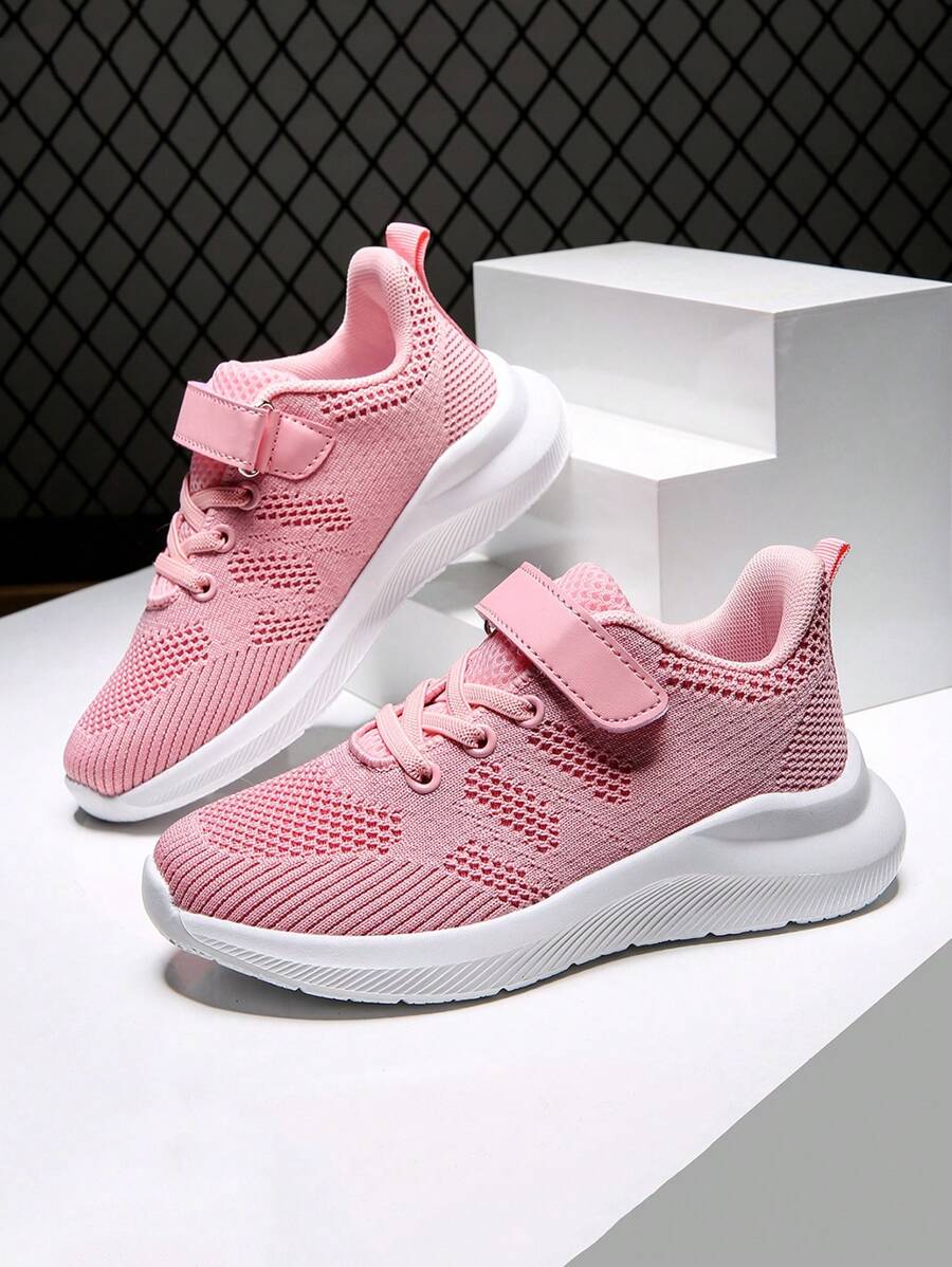 Zapatos deportivos para niñas, zapatillas de correr transpirables para niñas adolescentes en primavera/otoño, malla rosa ligera para niños, antideslizante, duradera, zapatillas casuales para estudiantes, adecuadas para días escolares/actividades diarias