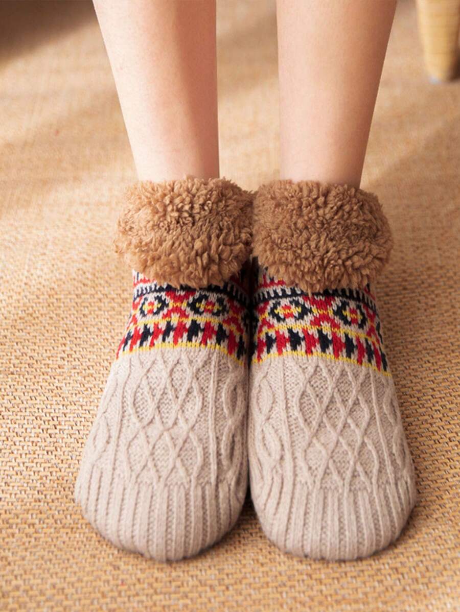 1 Pair Of Men's And Women's Floor Socks Home Warm Snow Socks Sleep Carpet Socks Sandals Socks Men's Non-Slip