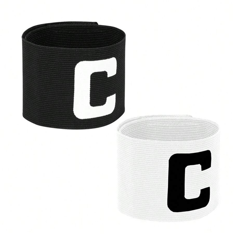 Brazaletes de capitán de fútbol: 1/2 paquetes Brazalete de capitán C, Brazalete de capitán de fútbol elástico, Bandas de capitán ajustables