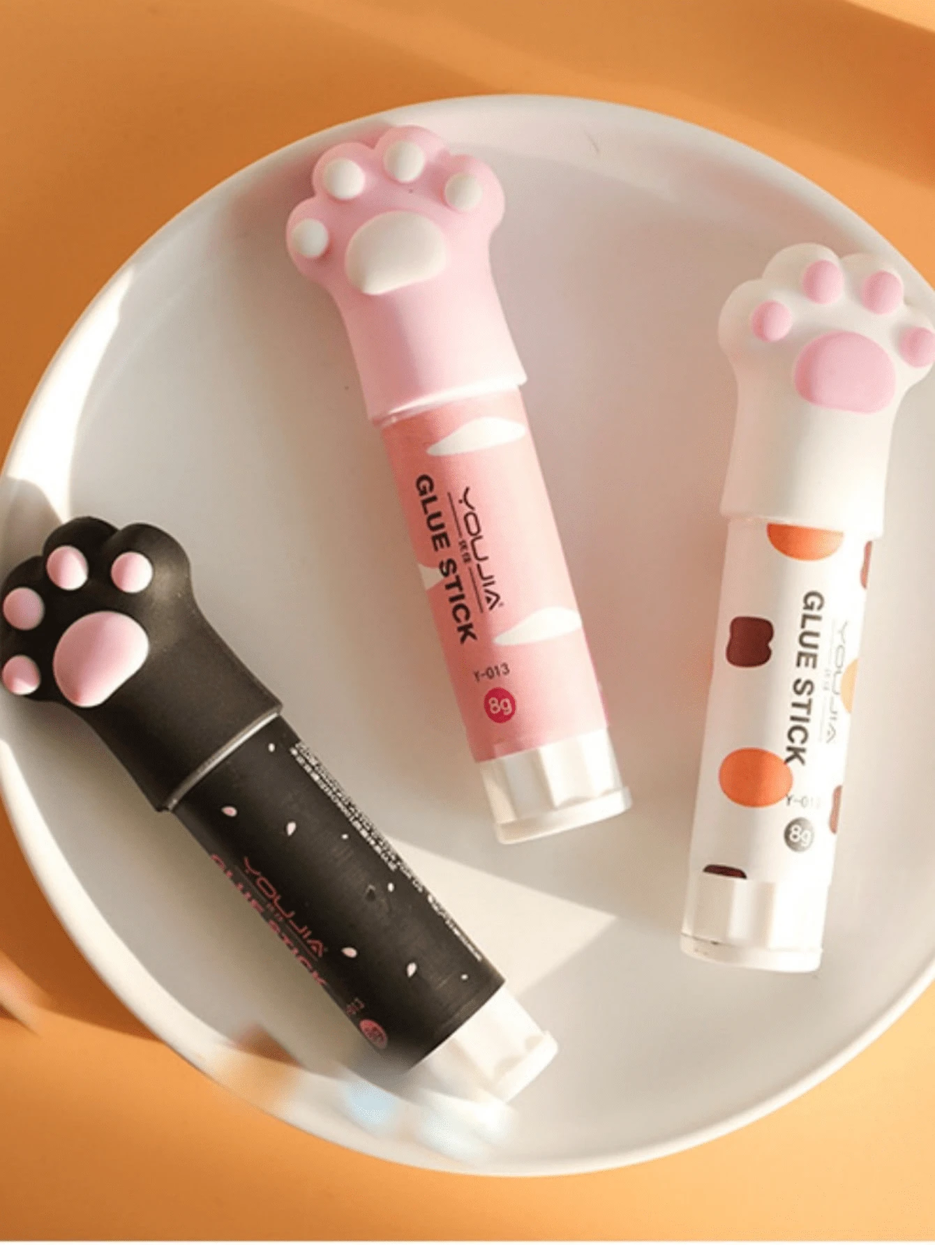 Motarro* 1pc Cat Claw Solid Glue Stick Cute Quick Stick Solid Glue Kawaii Stick Back To School