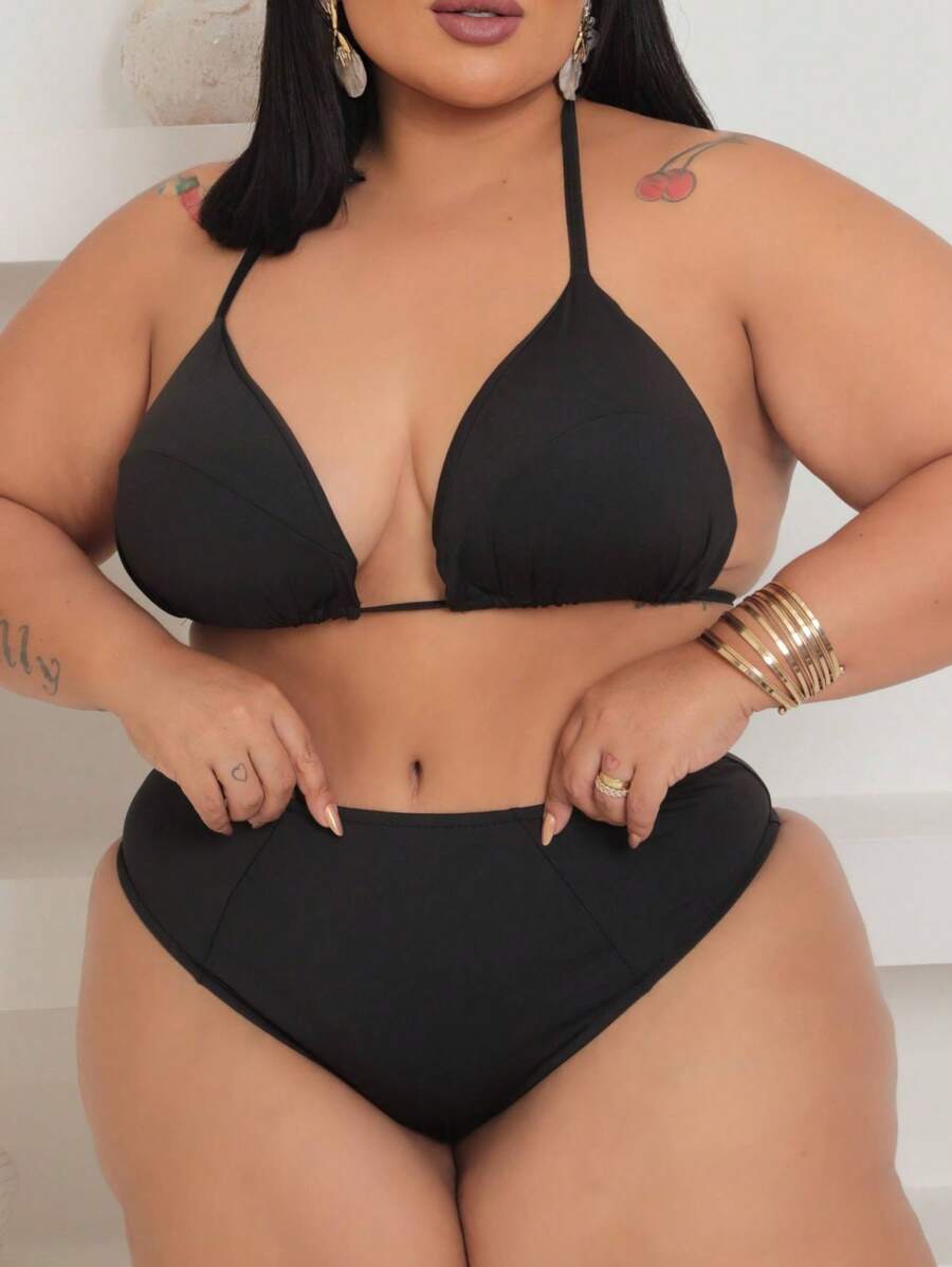 Plus Size Bikini High Waist Women S Set Premium Suplex Fabric Lifts Butt Shapes Belly Plus