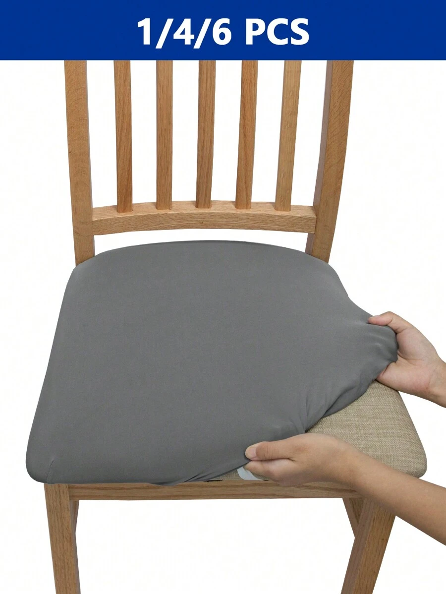 1/4/6/8/10 PCS Plain Elastic Chair Cushion Cover