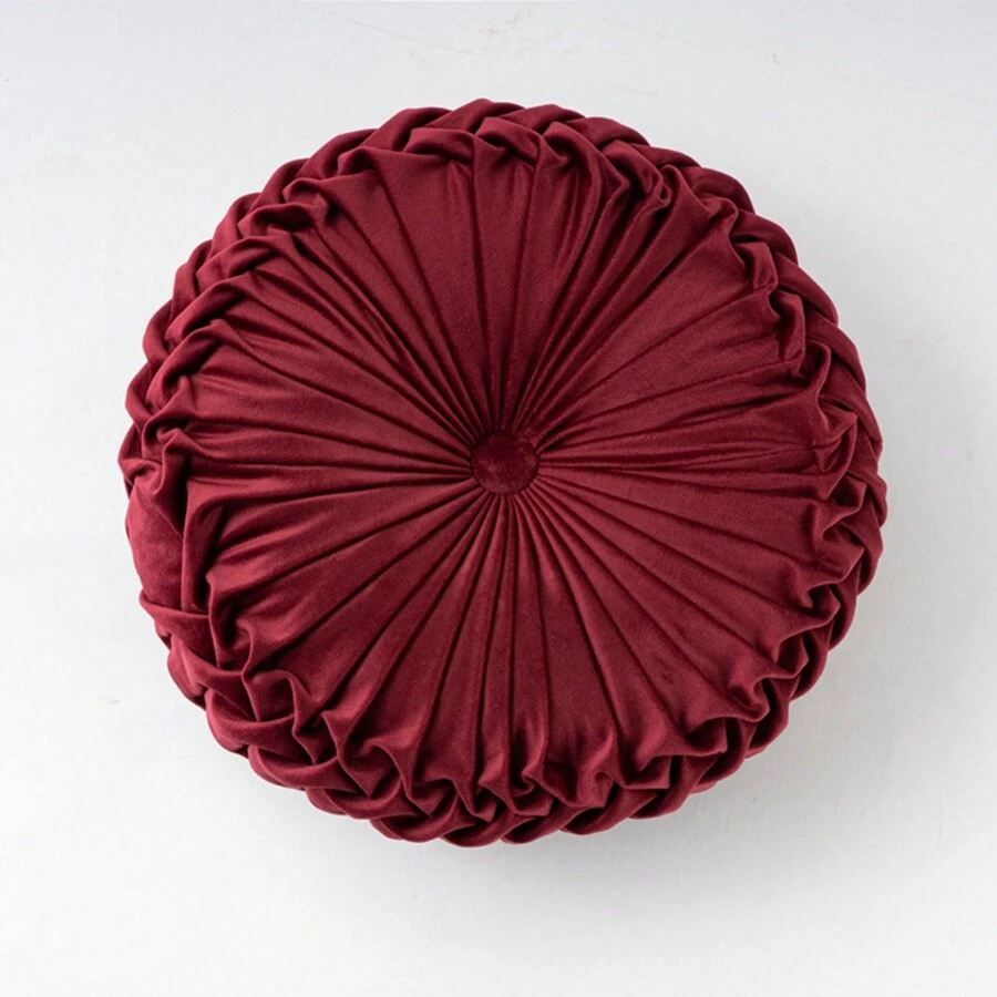 Round Pumpkin Cushion Soft Plush Velvet Cushions Luxury Filled Cushion Decoration Holland Velvet Round Cushion Soft Cushions Luxury Chic Filled Round Cushions