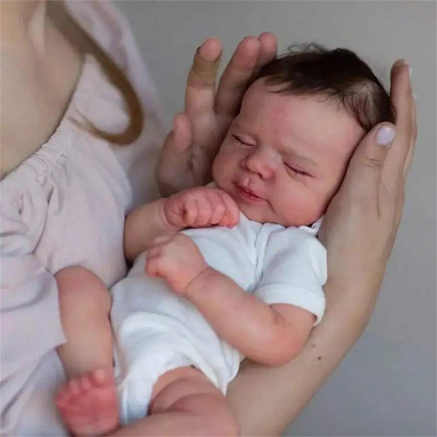 Muñeca bebé renacido de alta calidad de 19 pulgadas / 48 cm, Body completo de vinilo de tacto suave con piel pintada a mano en 3D con venas visibles, muñeca niña hecha a mano como bebé real, gran regalo de cumpleaños/Navidad para niños