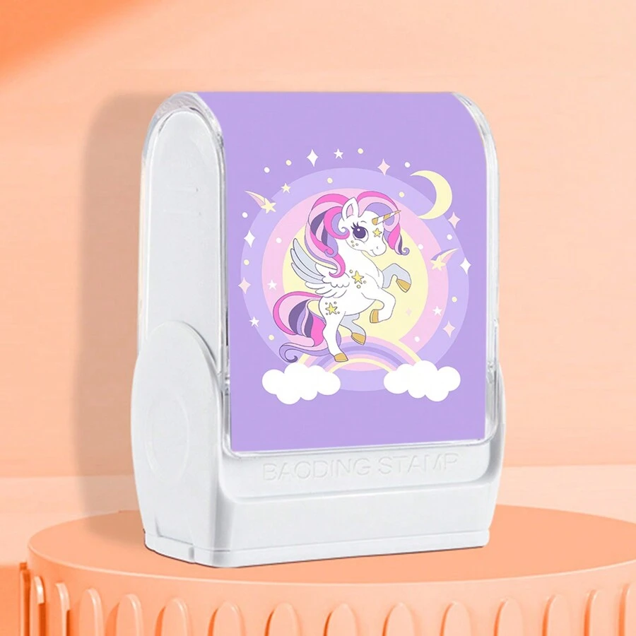 Customized Children's Name Stamp, Girl Unicorn Personalized Waterproof Stamp For Clothing, Personalized School Ink Pad Stamps JINCHUAN Baby Shower Family Decorations Gifts Winter Eve Gifts Back To School Winter Gift Ideas Boy Girl Valentine's Day